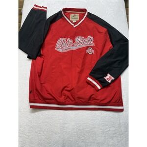Y2K Reebok Heisman Collection Ohio State Buckeyes Nylon V-Neck Pullover Men's XL